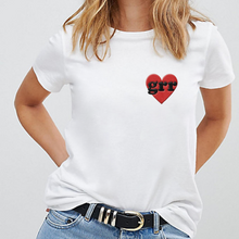 Load image into Gallery viewer, Embroidered Feminist T Shirt - Grr Heart-Feminist Apparel, Feminist Clothing, Feminist T Shirt-The Spark Company-The Spark Company