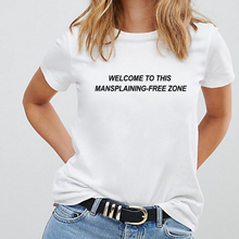 Load image into Gallery viewer, Mansplaining-Free Zone - Feminist T-Shirt-Feminist Apparel, Feminist Clothing, Feminist T Shirt-The Spark Company-The Spark Company