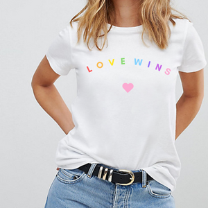 Love Wins Pastel Heart LGBTQ+ Pride T-Shirt