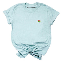 Load image into Gallery viewer, Rainbow Heart Embroidery Detail LGBTQ+ Pride T-Shirt