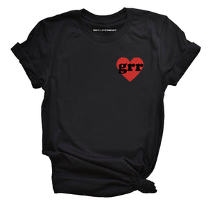 Embroidered Grr Heart Feminist T-Shirt