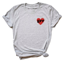 Load image into Gallery viewer, Embroidered Grr Heart Feminist T-Shirt