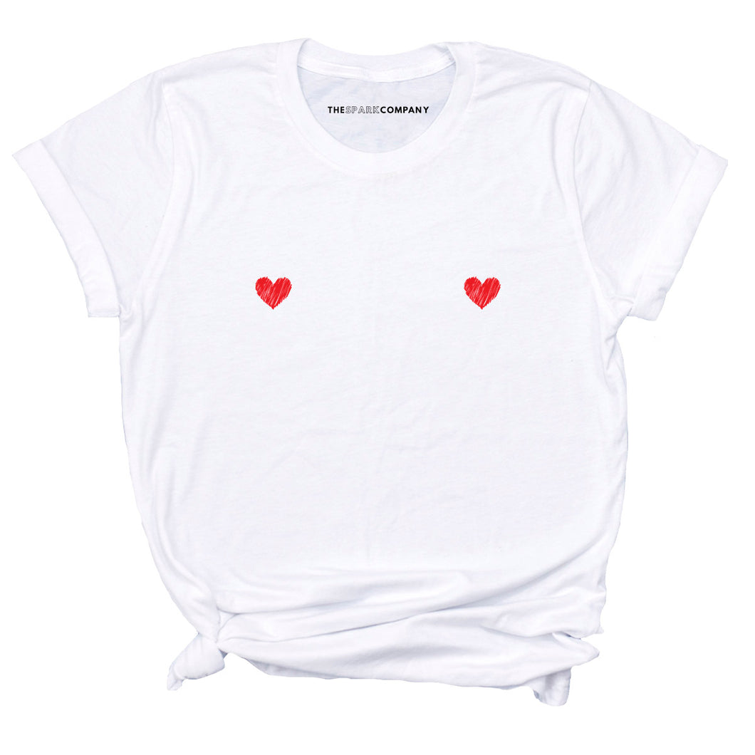 Heart Nipple Feminist T-Shirt