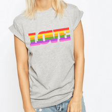 Load image into Gallery viewer, Love Pride Rainbow - LGBT T-Shirt-LGBT Apparel, LGBT Clothing, LGBT T Shirt-The Spark Company-The Spark Company