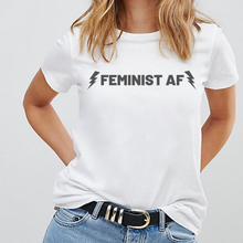 Load image into Gallery viewer, Feminist AF Lightning - Feminist T Shirt-Feminist Apparel, Feminist Clothing, Feminist T Shirt-The Spark Company-The Spark Company