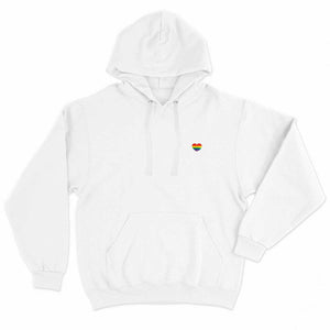 Rainbow Heart Embroidery Detail LGBTQ+ Pride Hoodie