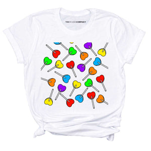Rainbow Heart Lollies LGBTQ+ T-Shirt