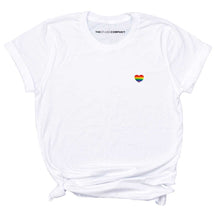 Load image into Gallery viewer, Rainbow Heart Embroidery Detail LGBTQ+ Pride T-Shirt