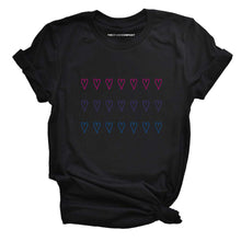 Load image into Gallery viewer, Bisexual Hearts LGBTQ+ Pride T-Shirt