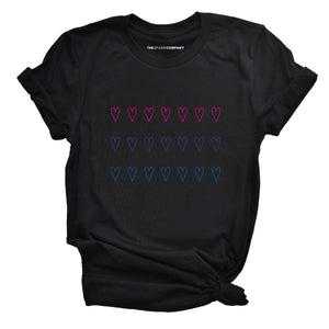 Bisexual Hearts LGBTQ+ Pride T-Shirt