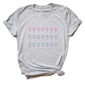 Bisexual Hearts LGBTQ+ Pride T-Shirt