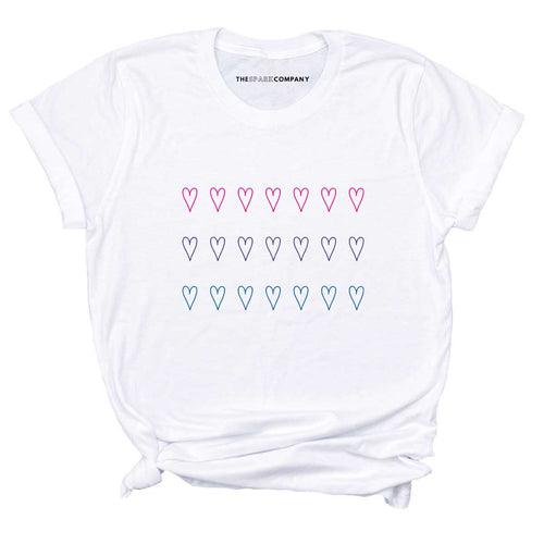 Bisexual Hearts LGBTQ+ Pride T-Shirt