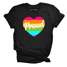 Load image into Gallery viewer, Heart Pride Rainbow LGBTQ+ Pride T-Shirt