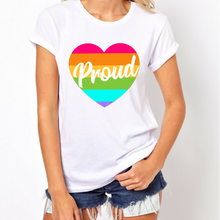 Load image into Gallery viewer, Heart Pride Rainbow - LGBT T-Shirt-LGBT Apparel, LGBT Clothing, LGBT T Shirt-The Spark Company-The Spark Company