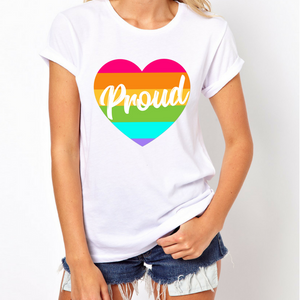 Heart Pride Rainbow - LGBT T-Shirt-LGBT Apparel, LGBT Clothing, LGBT T Shirt-The Spark Company-The Spark Company