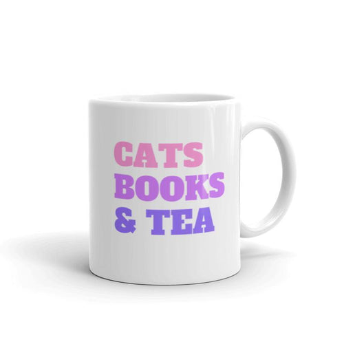 Cats Books & Tea - Feminist Mug, Feminist Gift-Feminist Apparel, Feminist Gift, Feminist Coffee Mug-The Spark Company-The Spark Company