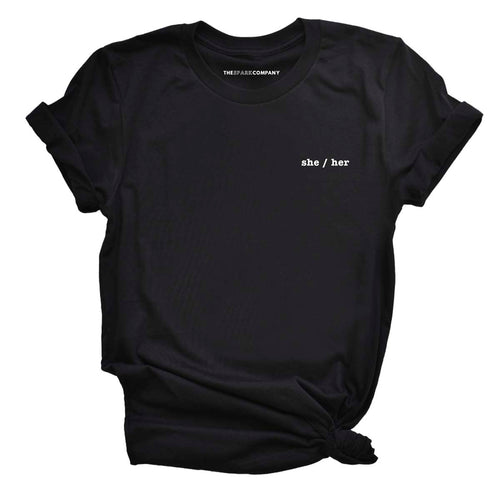 Pronouns Embroidered T-Shirt